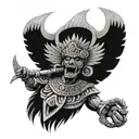 pirámide maya , Quetzalcóatl, dios de la muerte maya  tattoo design idea