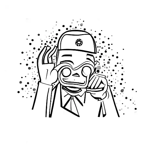 a car driving into the distence past a billboard that says "disappear here"  tattoo design idea