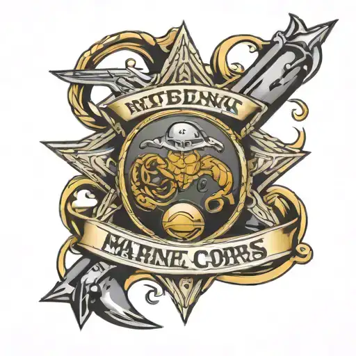 welding, marine corps emblem tattoo design idea