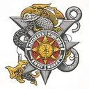 welding, marine corps emblem tattoo design idea