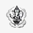 Ganesha clouds tattoo design idea