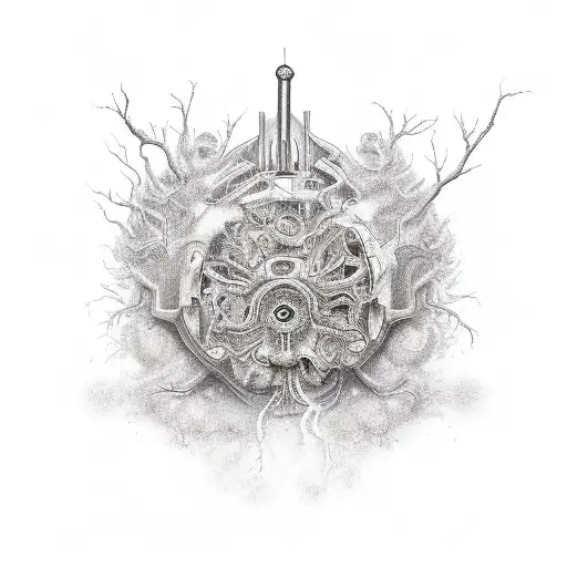 neuron and dopamine tattoo design idea