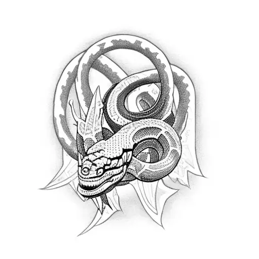 cybersigillism neotribal aggrogoth styled tattoo of a snake slithering tattoo design idea