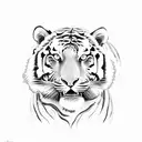attacking full body tiger surrounded with magnolias tattoo design idea