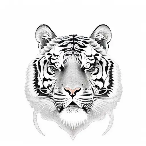 Tiger crawling full body  tattoo design idea