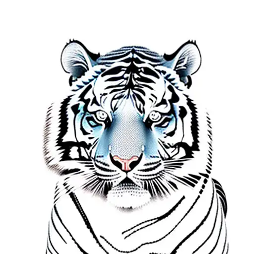 Tiger crawling full body  tattoo design idea