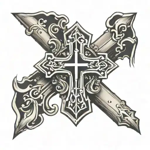 A cross wearing a graduation cap  tattoo design idea