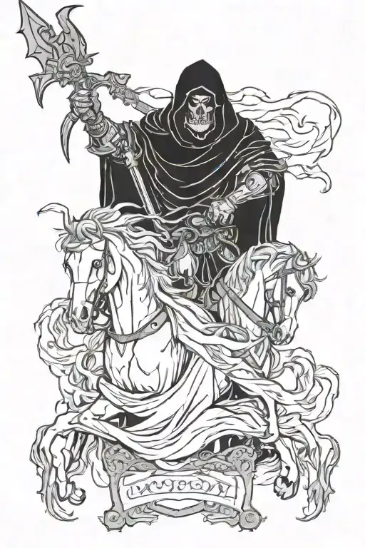 four horsemen apocalypse reaper tattoo design idea