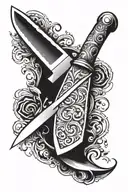 chef knife tattoo design idea