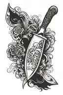 chef knife tattoo design idea