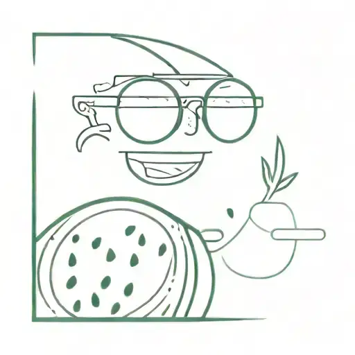Watermelon smiling sunglasses tattoo design idea