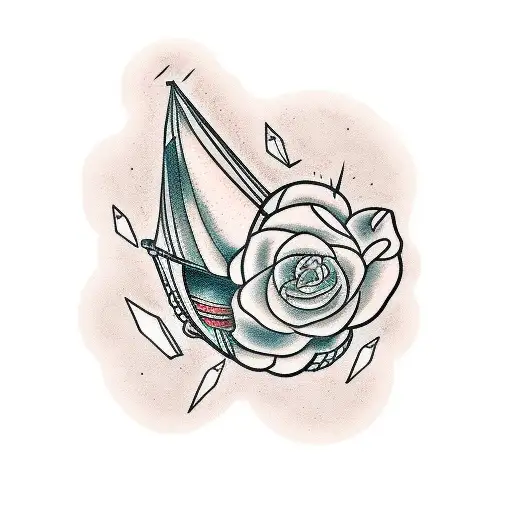 a pinup style waifu tattoo design idea