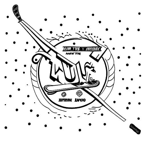 skis with "in loving memory of Doug" tattoo design idea