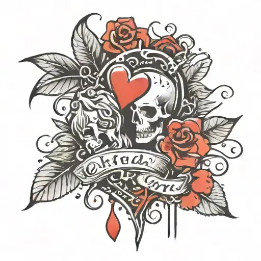 heartbreak and date tattoo tattoo design idea