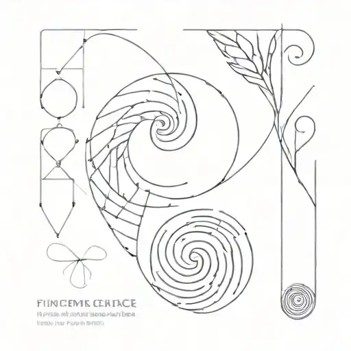 fibonacci sequence and fingerprint mixed tattoo design idea