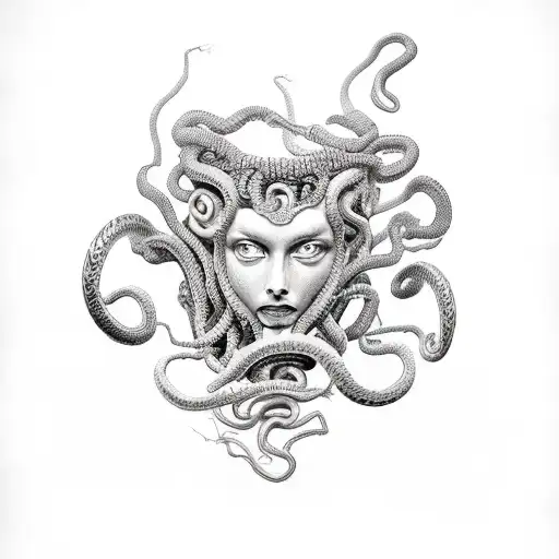medusa gorgon with cobras tattoo design idea