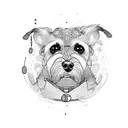 dog in a tank tattoo design idea