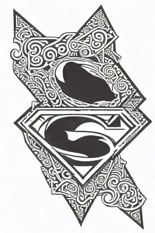 superman symbol tattoo design idea