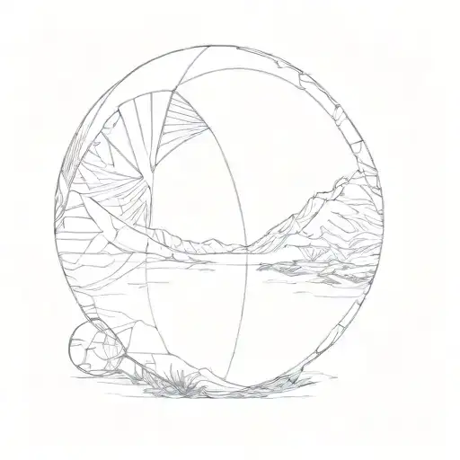 a sphere in the desert tattoo design idea
