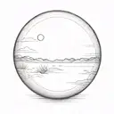 a sphere in the desert tattoo design idea