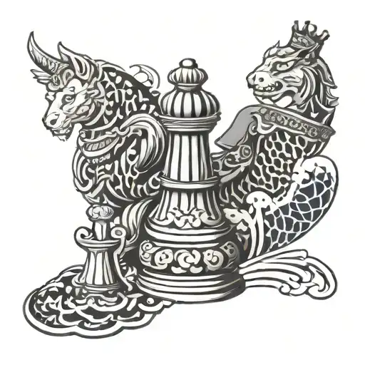 The chess piece is a queen tattoo design idea