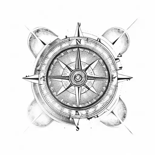 full arm sleeve design with neptune with sea and ship around it and a compass tattoo design idea