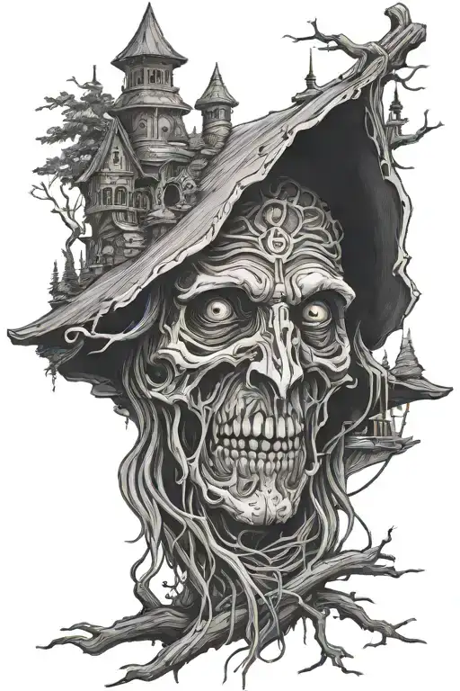 Baba Yaga tattoo design idea