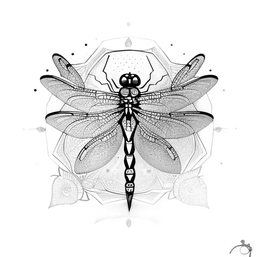 dragonfly with mandala  tattoo design idea