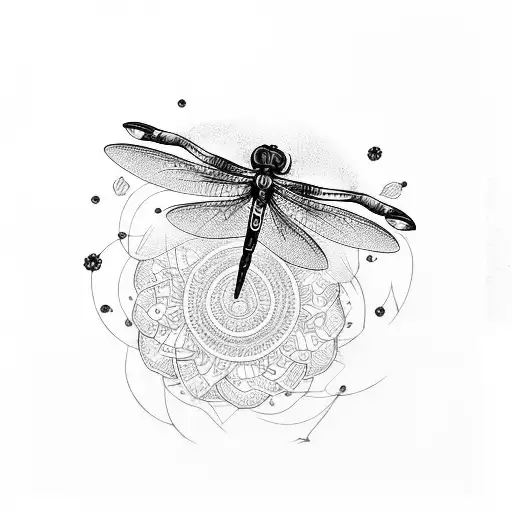 dragonfly with mandala  tattoo design idea