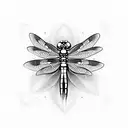 dragonfly with mandala in pointillism tattoo design idea