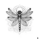 dragonfly with mandala in pointillism tattoo design idea