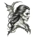 female vampire tattoo design idea