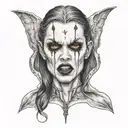 female vampire tattoo design idea