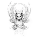 angel and demon tattoo design idea