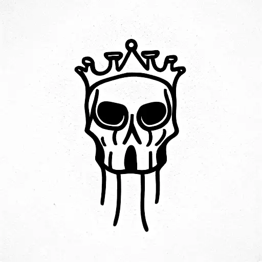 king PELAYO skull tattoo design idea