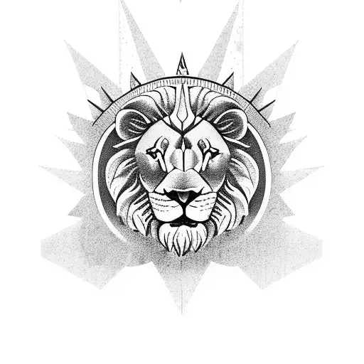 lion sleeve with roses, Statue of Liberty, nature items, and Roman numerals tattoo design idea