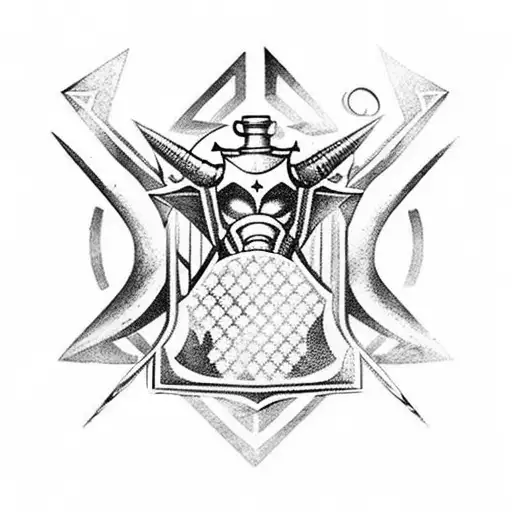 Gemini zodiac sign with chess knight  tattoo design idea