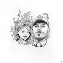 matching daddy daughter tattoos with the words "i loved her first" and "he held me first tattoo design idea