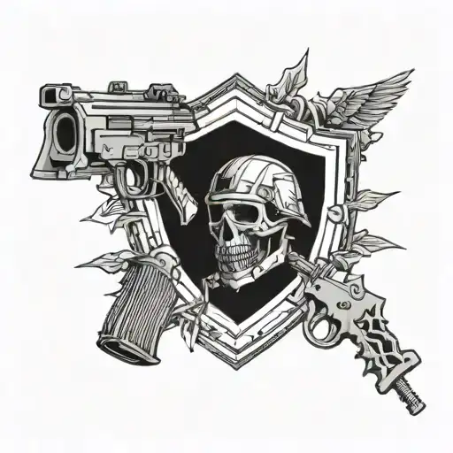 call of duty search and destroy tattoo design idea