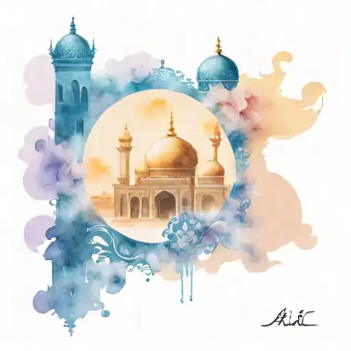 The Shrine of Hazrat Ali with dervish  tattoo design idea
