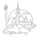 The Shrine of Hazrat Ali with dervish  tattoo design idea