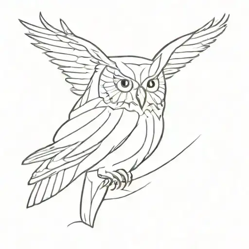 draw the shape of an eule (the type of owl) flying tattoo design idea