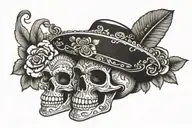 mariachi skull tattoo design idea