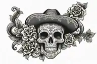 mariachi skull tattoo design idea