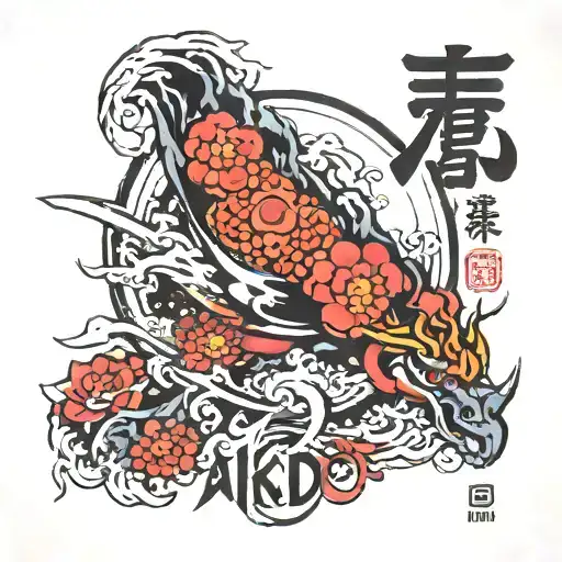 aikido word in japanese tattoo design idea