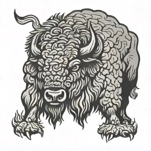 bison tattoo design idea