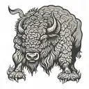 bison tattoo design idea