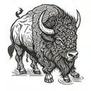 bison tattoo design idea