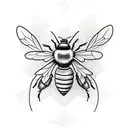 A traditional tattoo of a bee surrounded by honeycombs and flowers tattoo design idea