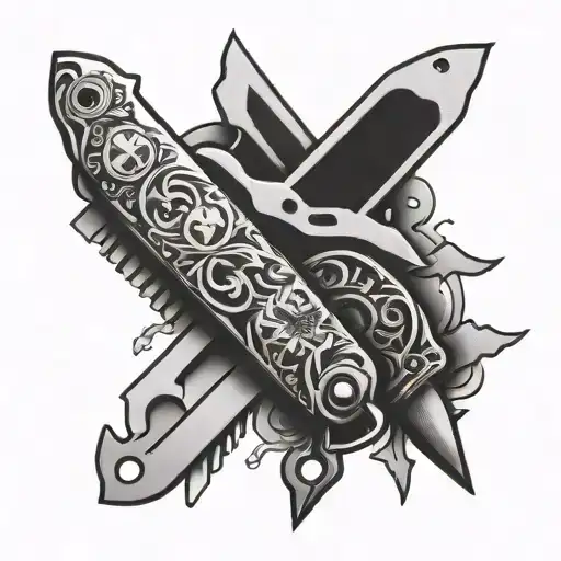 swiss army knife  tattoo design idea